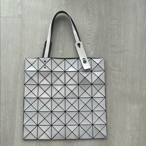Issey Miyake Silver Geometric Tote